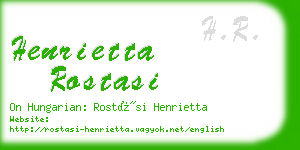 henrietta rostasi business card